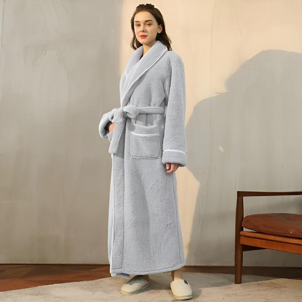 Langer Fleece-Bademantel | Warme Luxus-Loungewear