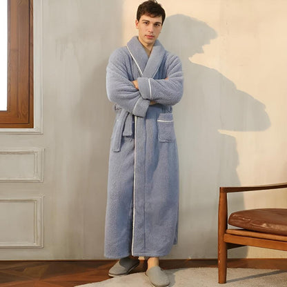 Langer Fleece-Bademantel | Warme Luxus-Loungewear
