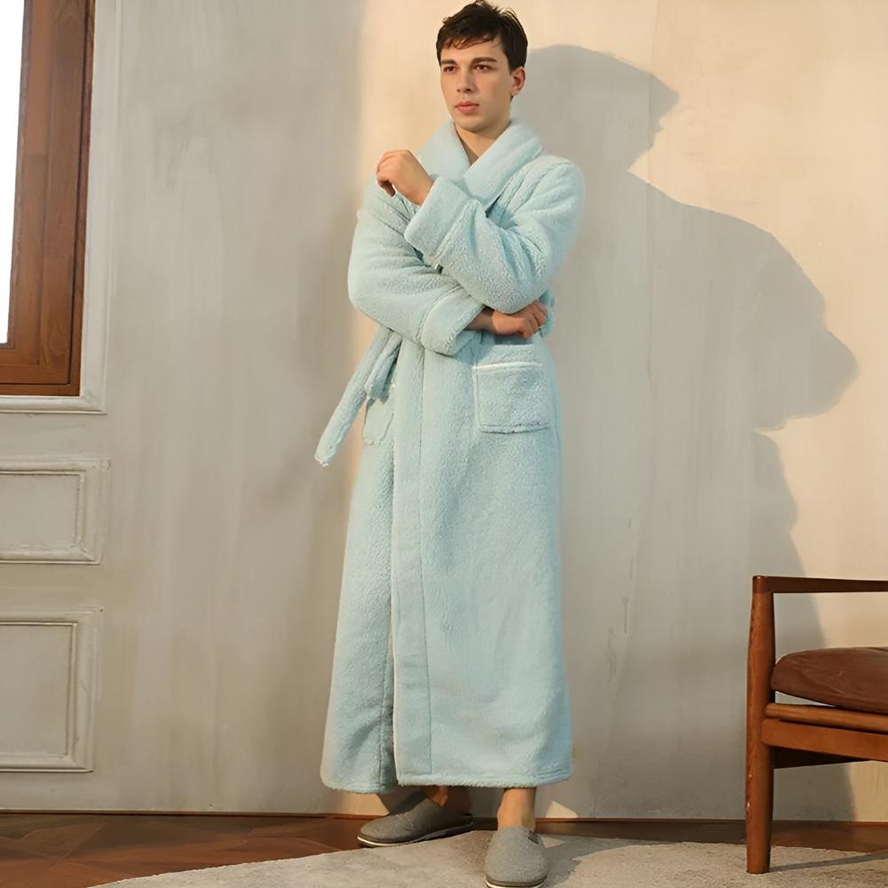 Langer Fleece-Bademantel | Warme Luxus-Loungewear