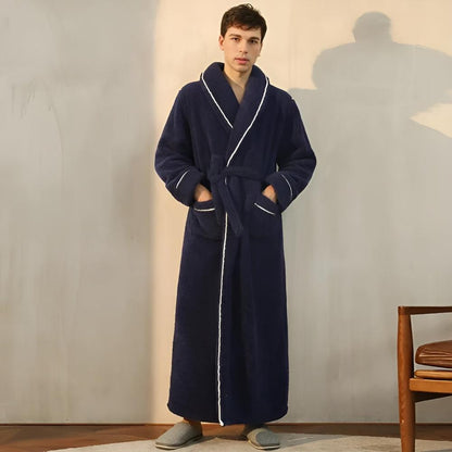 Langer Fleece-Bademantel | Warme Luxus-Loungewear