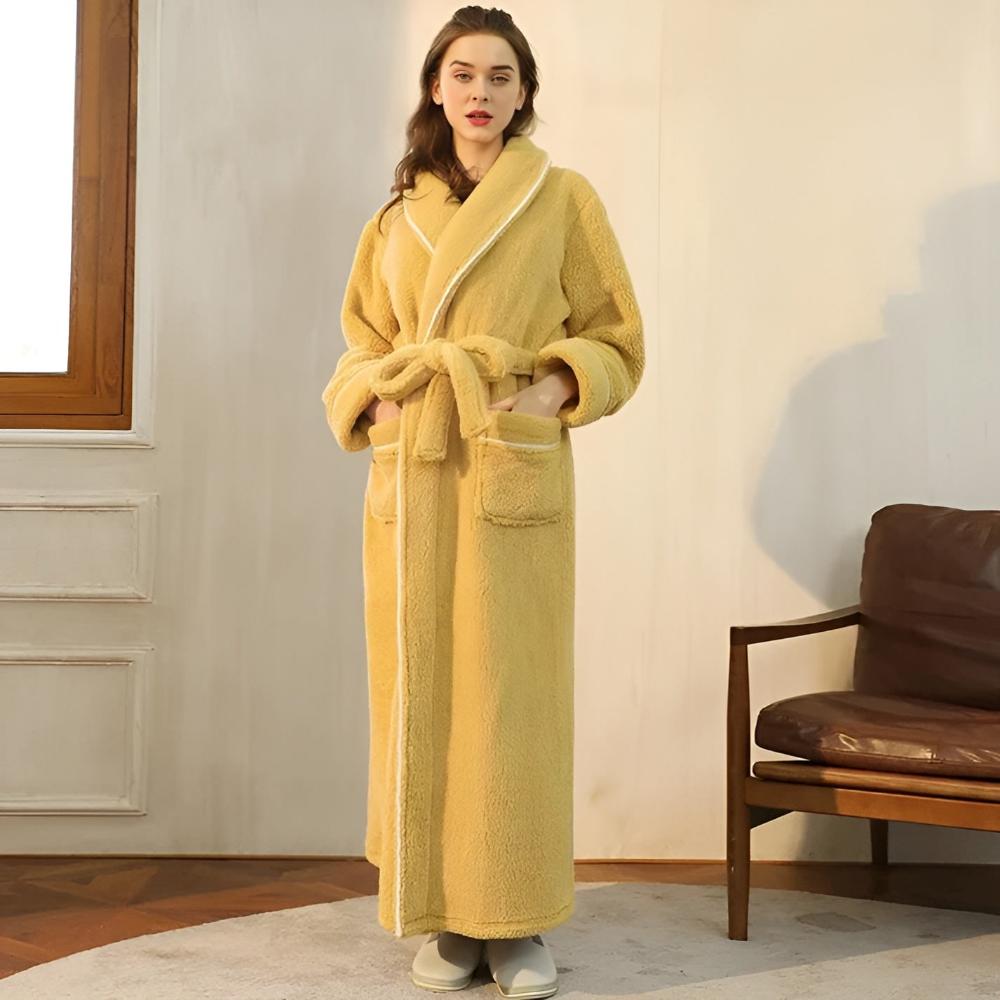 Langer Fleece-Bademantel | Warme Luxus-Loungewear