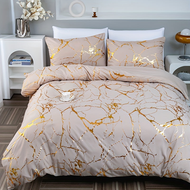 Luxurious Marble Effect Duvet Cover Set - Image 1