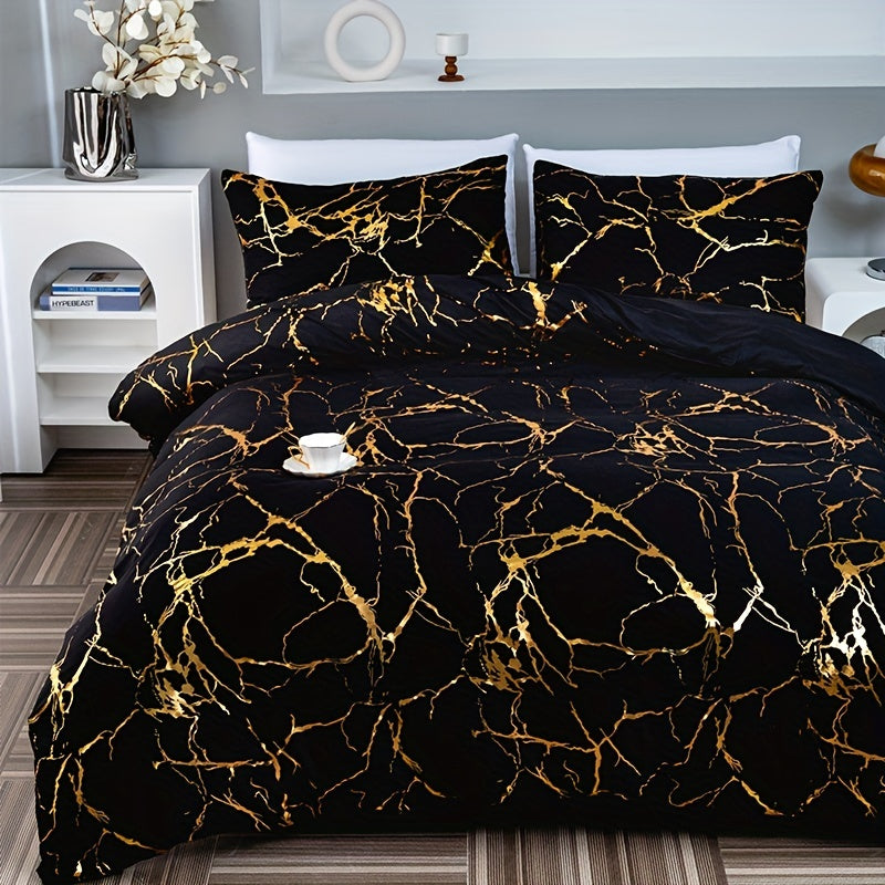 Luxurious Marble Effect Duvet Cover Set - Image 2