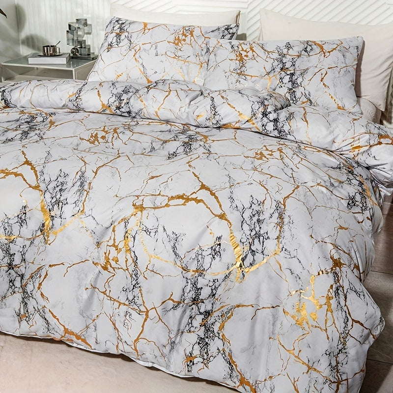 Luxurious Marble Effect Duvet Cover Set - Image 4