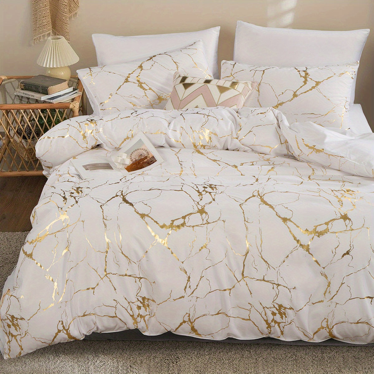 Luxurious Marble Effect Duvet Cover Set - Image 6