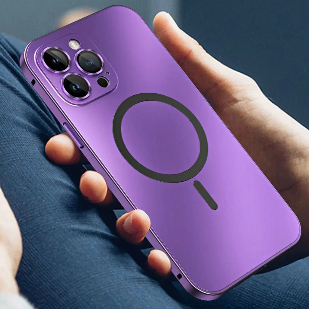 Funda protectora fina de metal magnético para teléfono