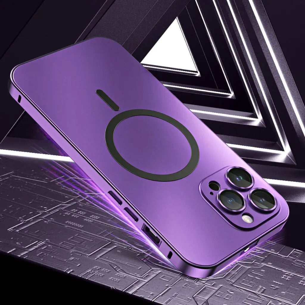 Funda protectora fina de metal magnético para teléfono