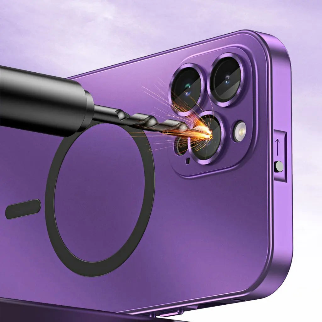 Funda protectora fina de metal magnético para teléfono