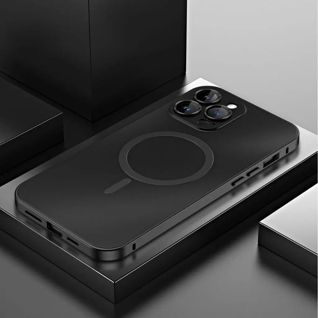 Funda protectora fina de metal magnético para teléfono