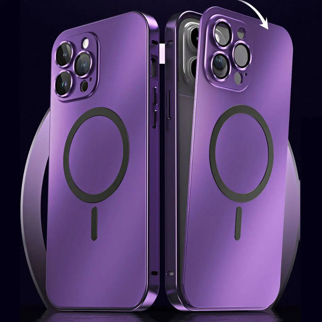 Funda protectora fina de metal magnético para teléfono