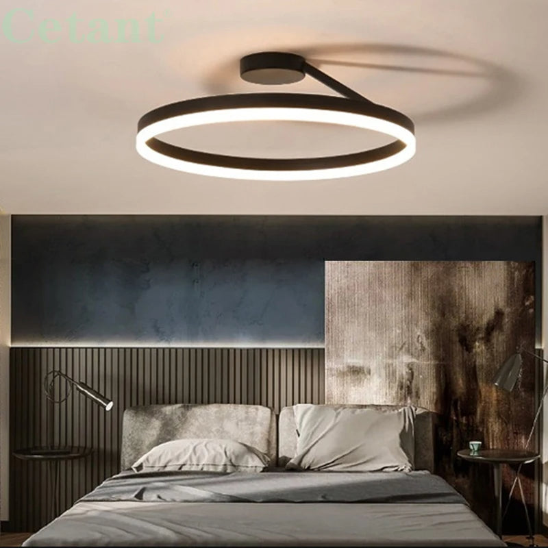 Nordic Minimalist Metal LED Ceiling Light Fixture for Stylish Living Room Illumination and Modern Home Décor