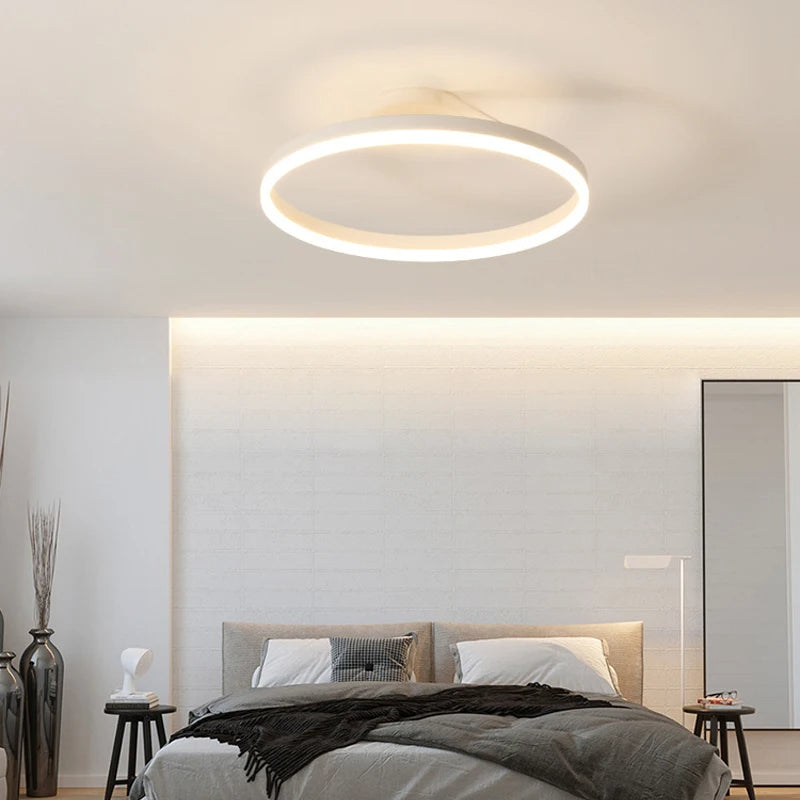 Nordic Minimalist Metal LED Ceiling Light Fixture for Stylish Living Room Illumination and Modern Home Décor