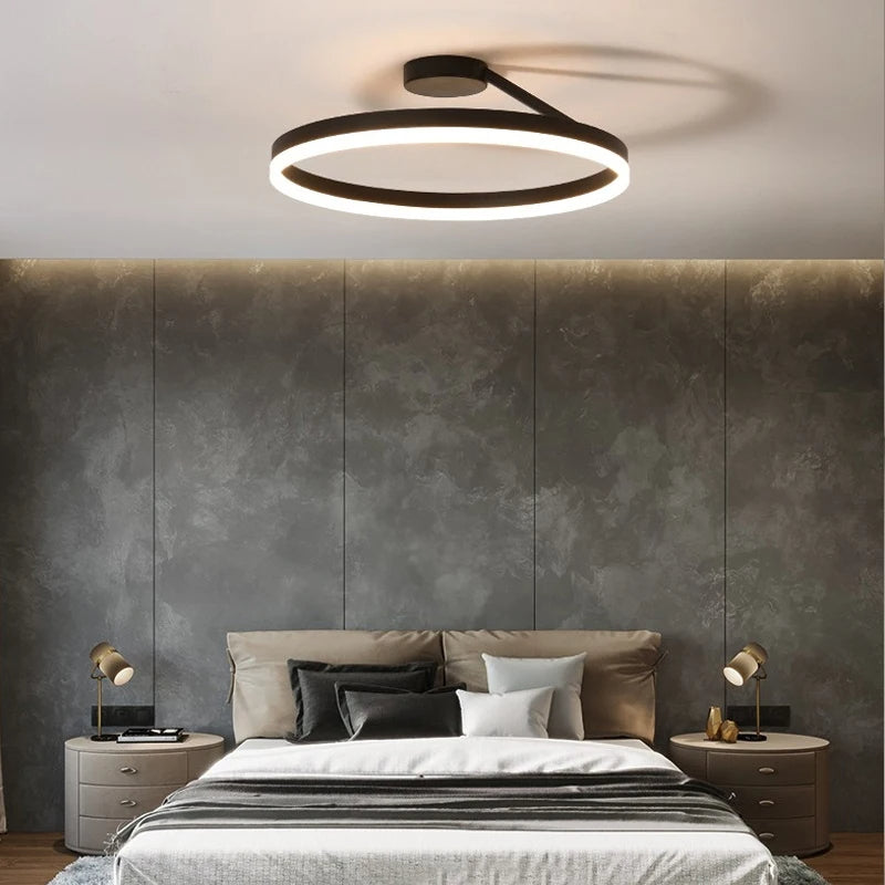 Nordic Minimalist Metal LED Ceiling Light Fixture for Stylish Living Room Illumination and Modern Home Décor