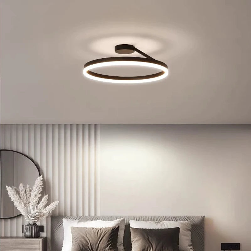 Nordic Minimalist Metal LED Ceiling Light Fixture for Stylish Living Room Illumination and Modern Home Décor