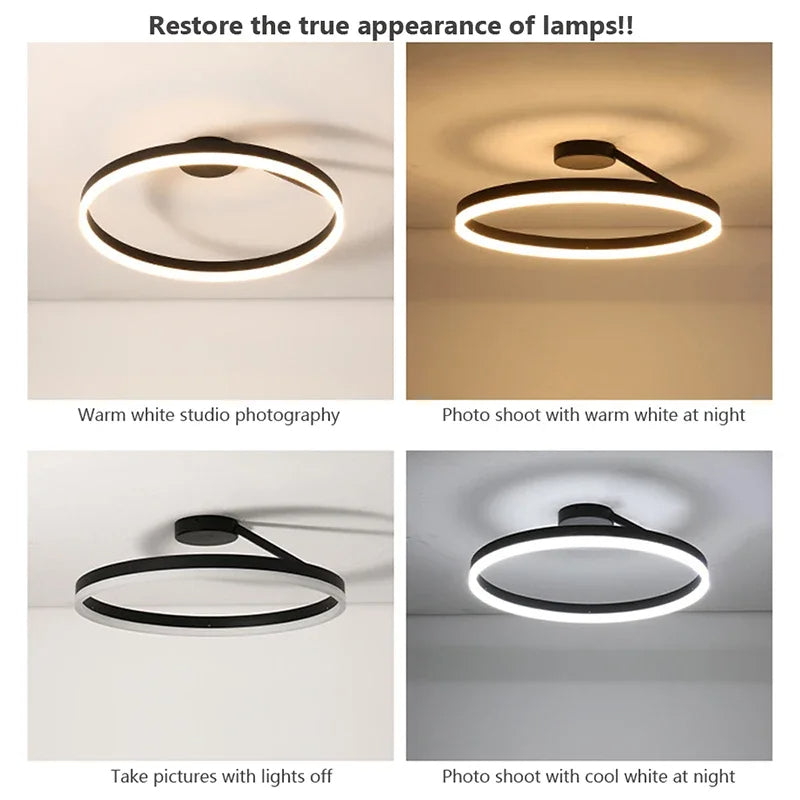 Nordic Minimalist Metal LED Ceiling Light Fixture for Stylish Living Room Illumination and Modern Home Décor