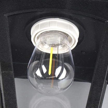 Außen-Solar-Wandlampe Schwarze Laterne
