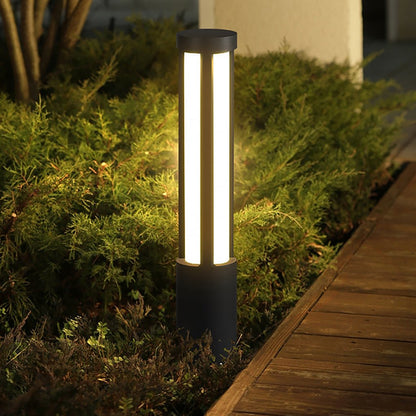 Lumière de borne LED extérieure poteau en aluminium noir