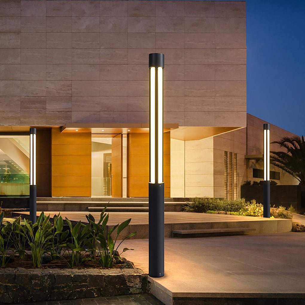Baliza LED para exterior, poste de aluminio negro