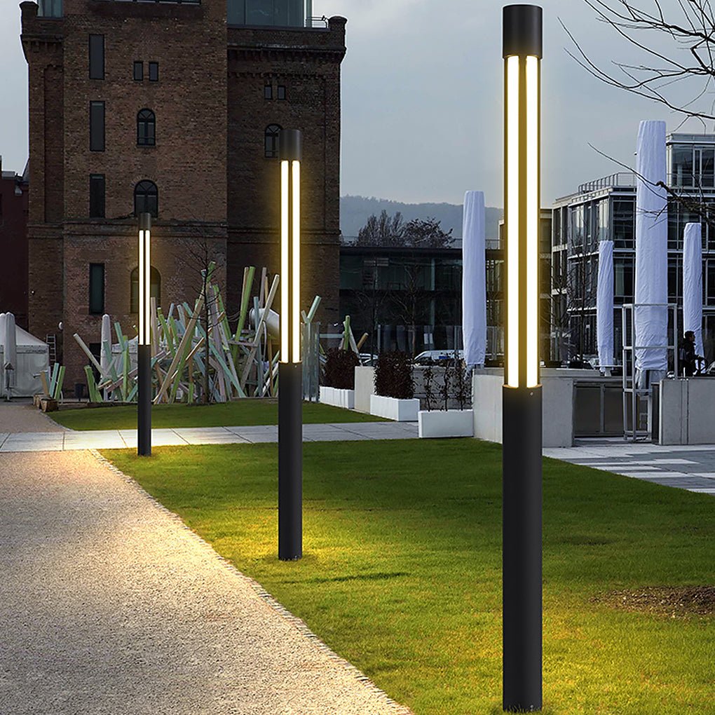 Baliza LED para exterior, poste de aluminio negro