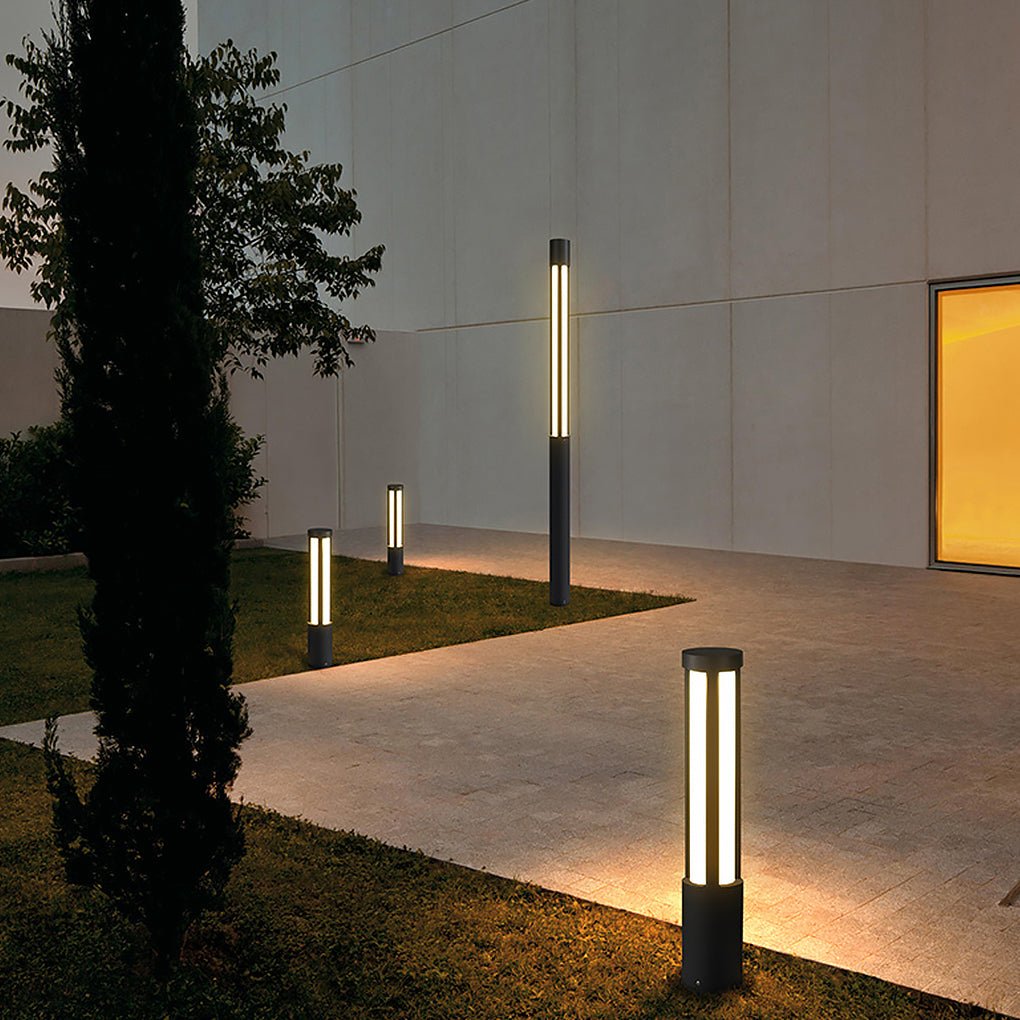 Baliza LED para exterior, poste de aluminio negro