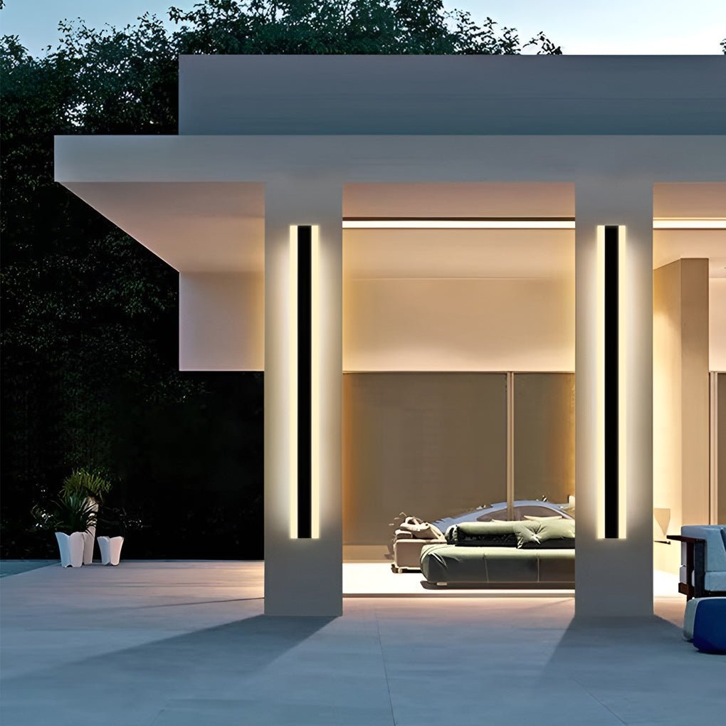 Applique murale extérieure LED noire moderne