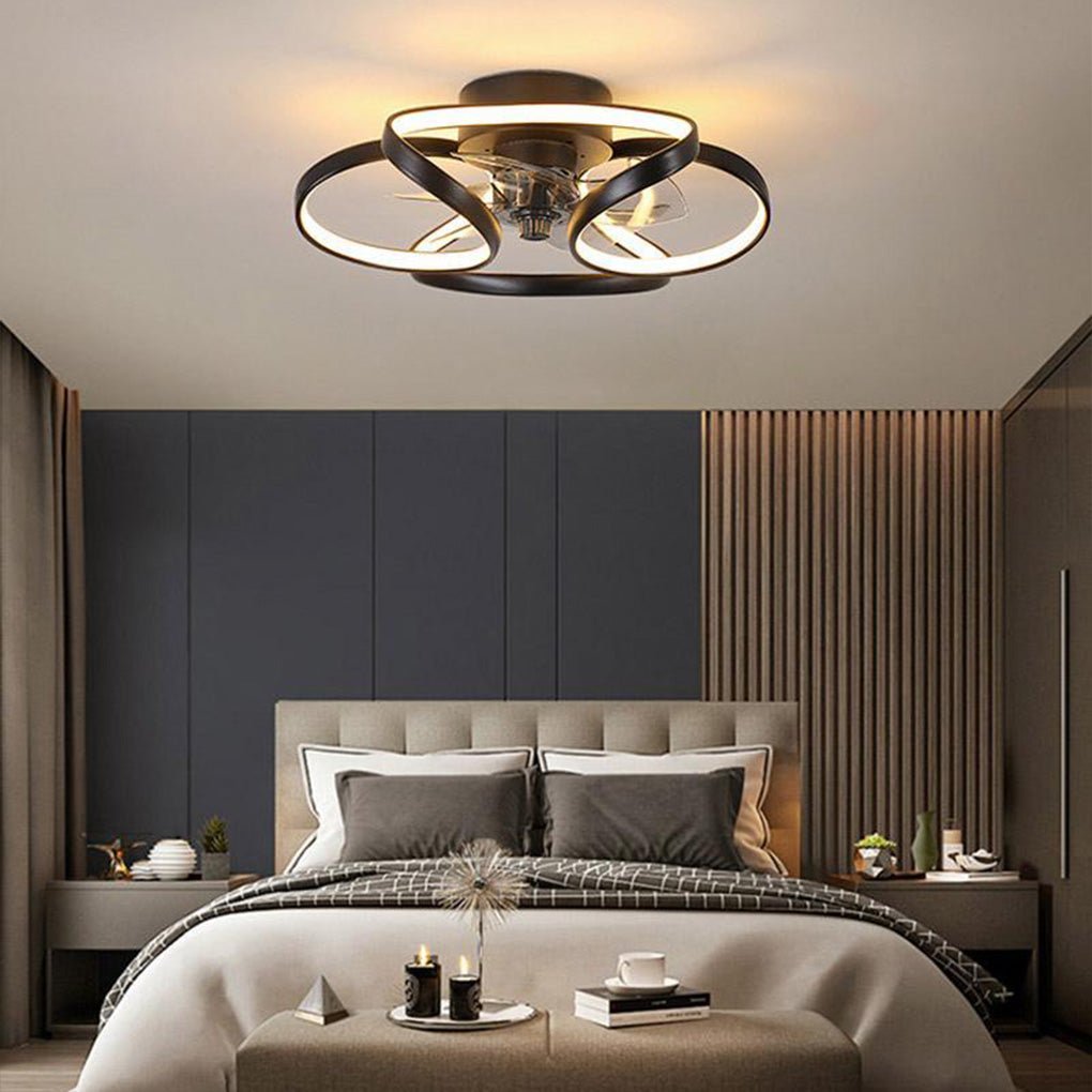 Ventilador de techo con luz moderna LED de montaje empotrado