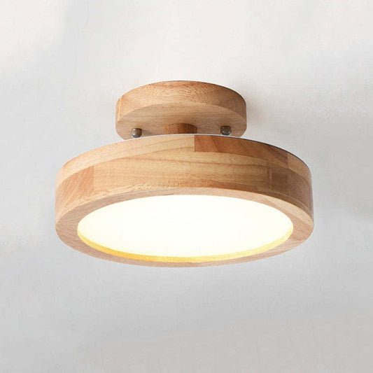 Ceiling Light Wood Frame Flush Mount Lamp