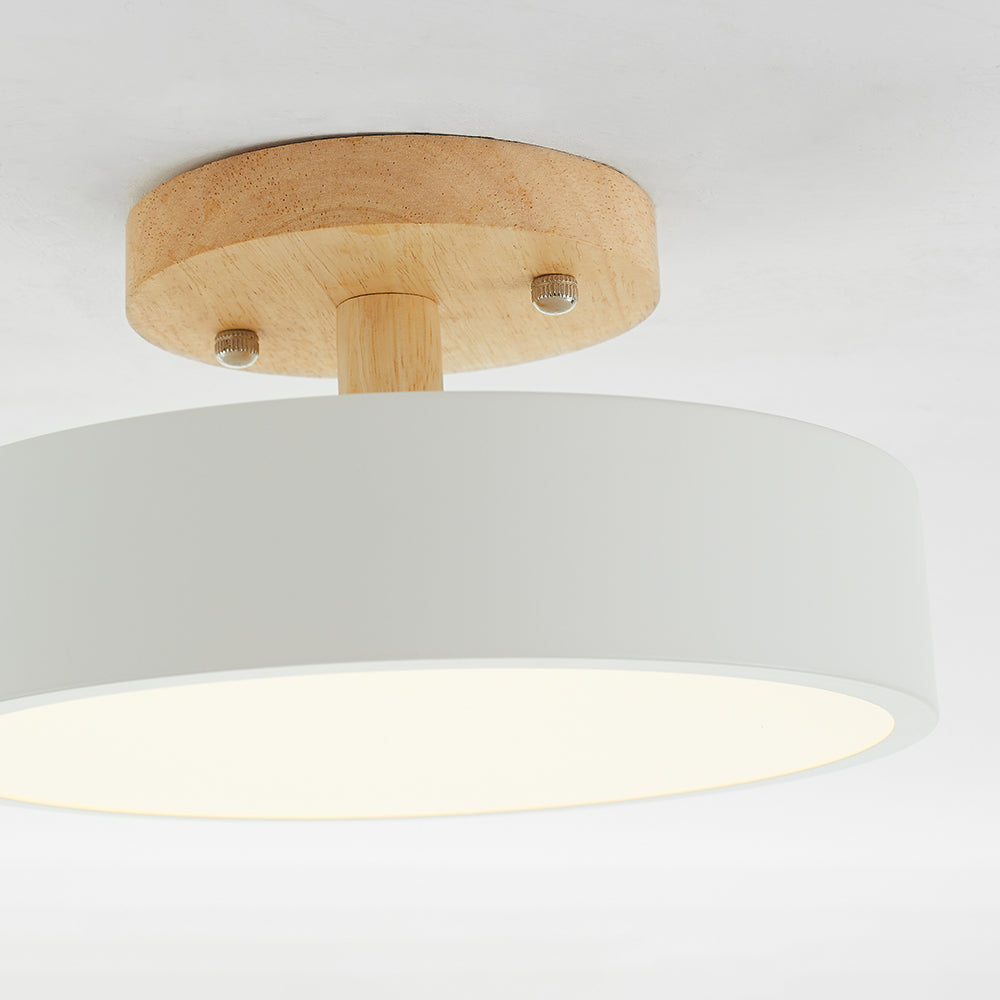 Lampada da soffitto con cornice in legno a montaggio a filo