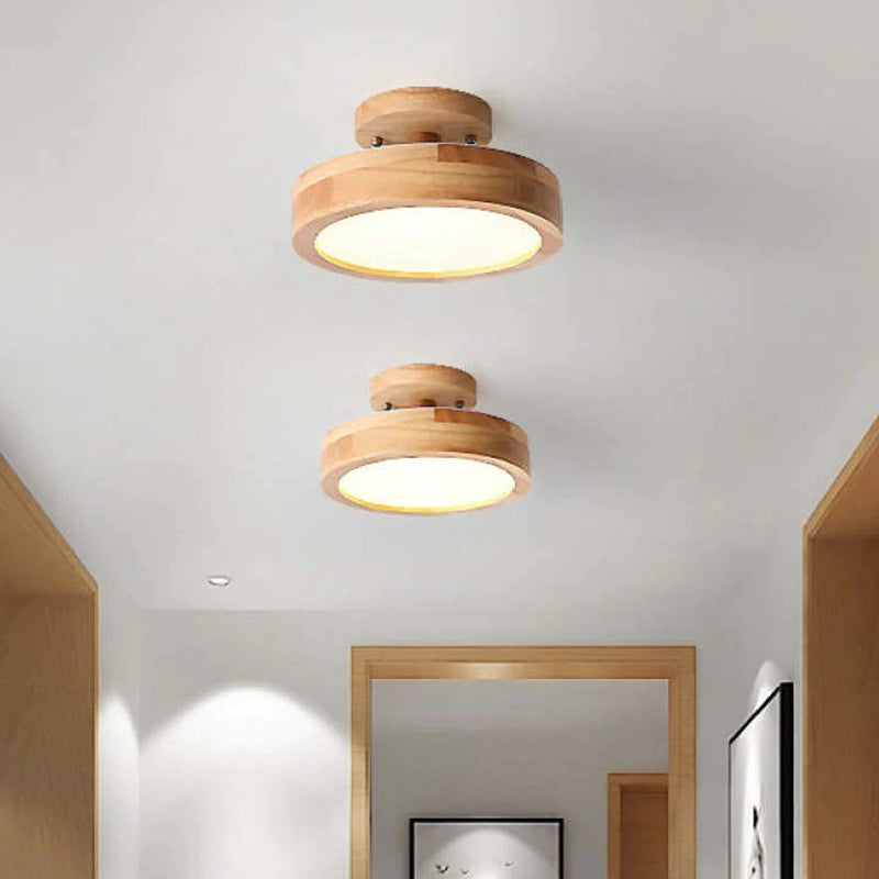 Lampada da soffitto con cornice in legno a montaggio a filo