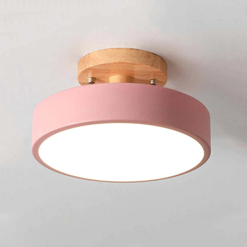 Lampada da soffitto con cornice in legno a montaggio a filo