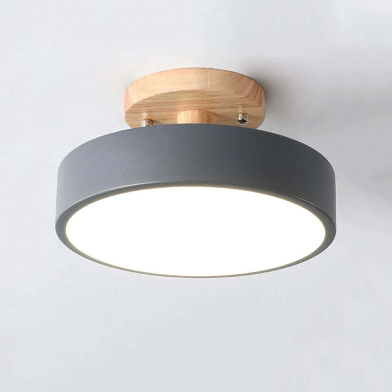 Lampada da soffitto con cornice in legno a montaggio a filo