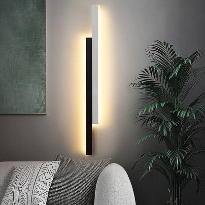 Applique murale moderne lampe à bande en acrylique noir