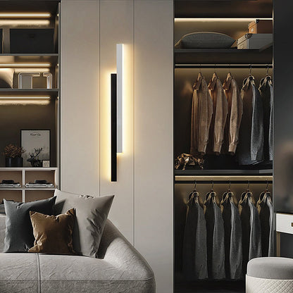 Applique murale moderne lampe à bande en acrylique noir