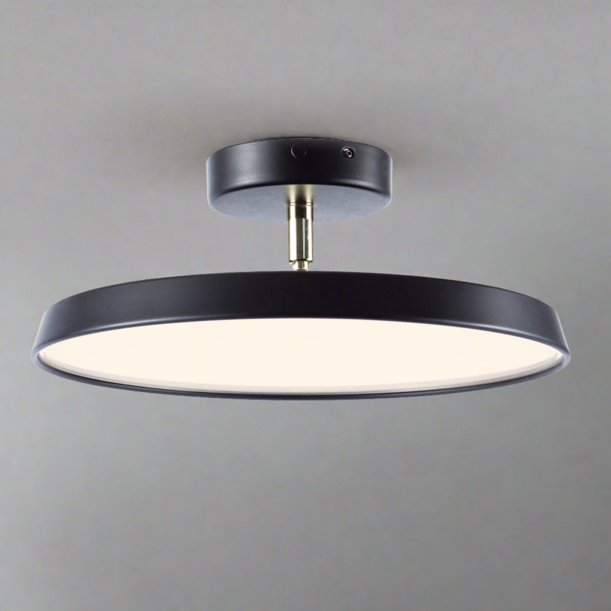 Minimalist White LED Semi-Flush Ceiling Light Fixture for Bedroom Ambience and Modern Home Decor