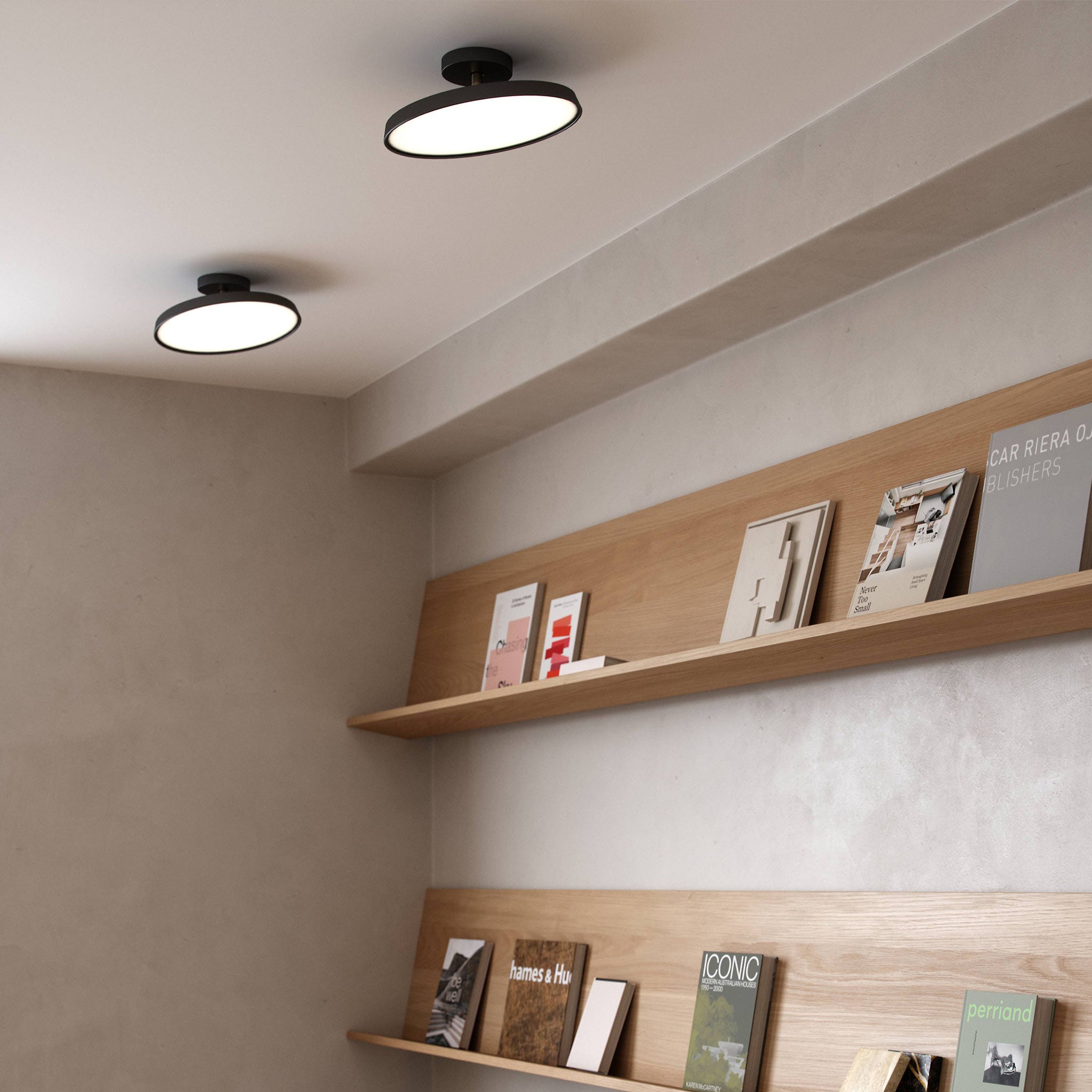 Minimalist White LED Semi-Flush Ceiling Light Fixture for Bedroom Ambience and Modern Home Decor