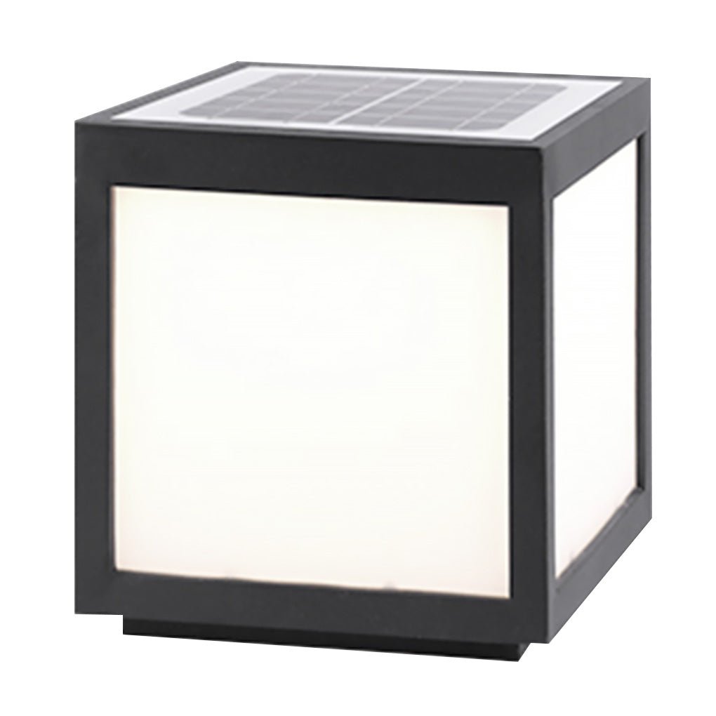 Farola LED solar negra para exteriores
