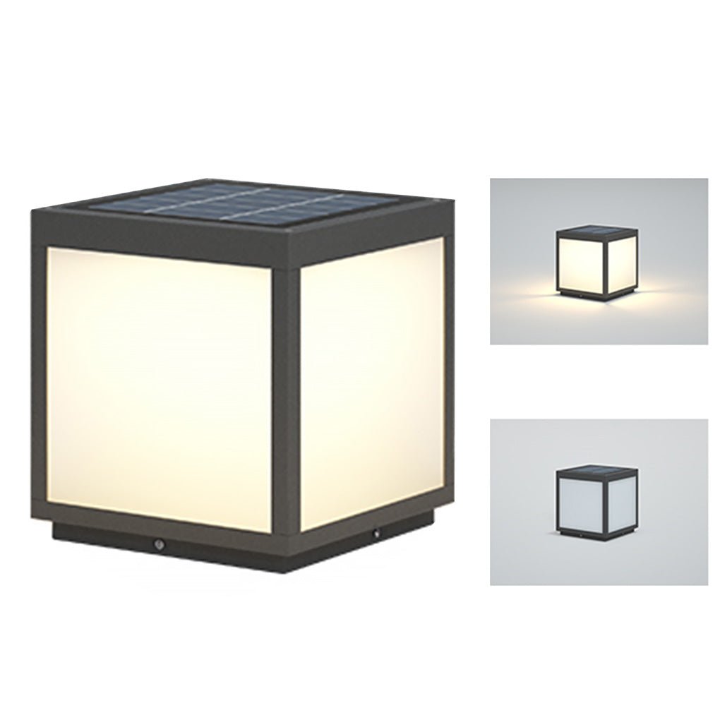 Farola LED solar negra para exteriores