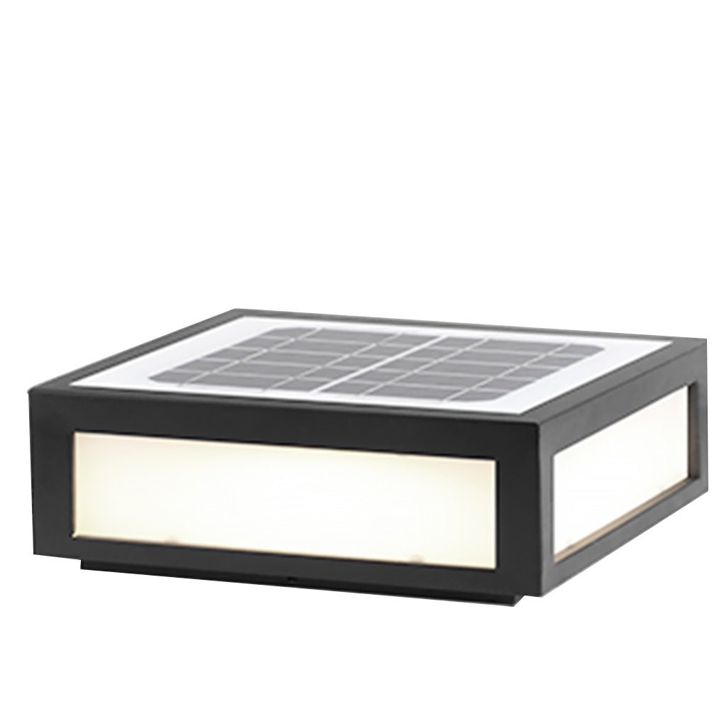 Farola LED solar negra para exteriores