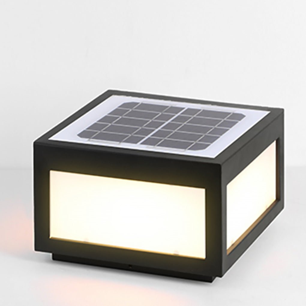 Farola LED solar negra para exteriores