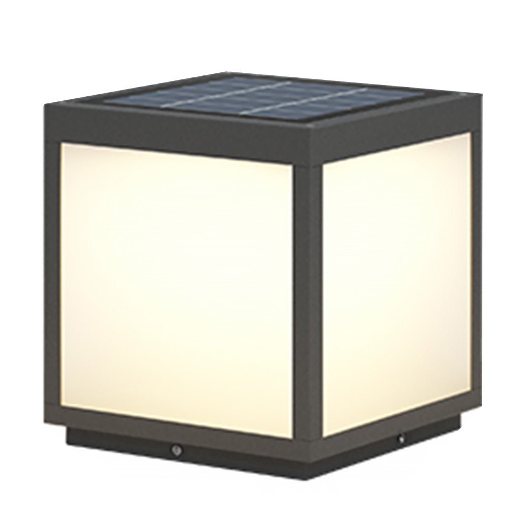 Farola LED solar negra para exteriores