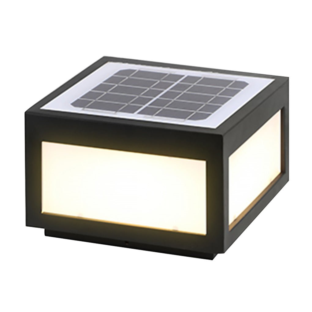 Farola LED solar negra para exteriores