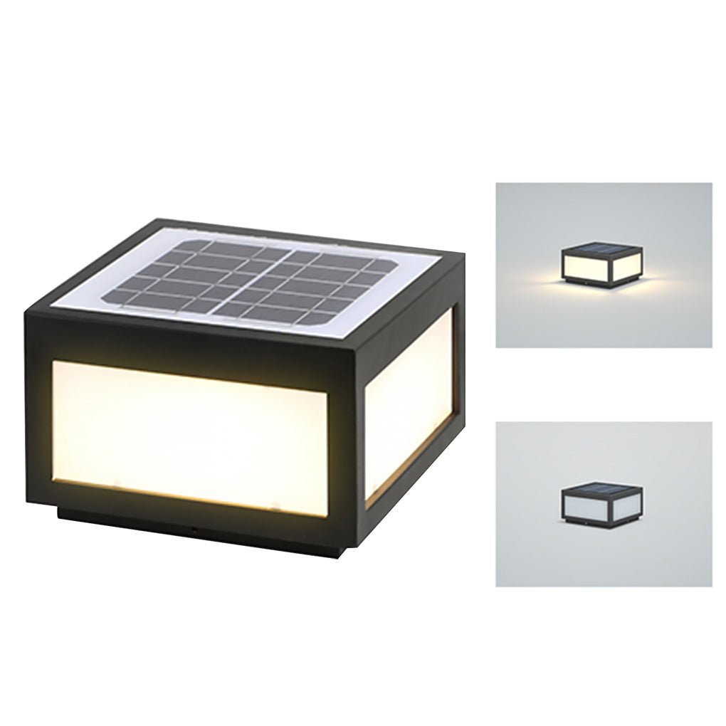 Farola LED solar negra para exteriores