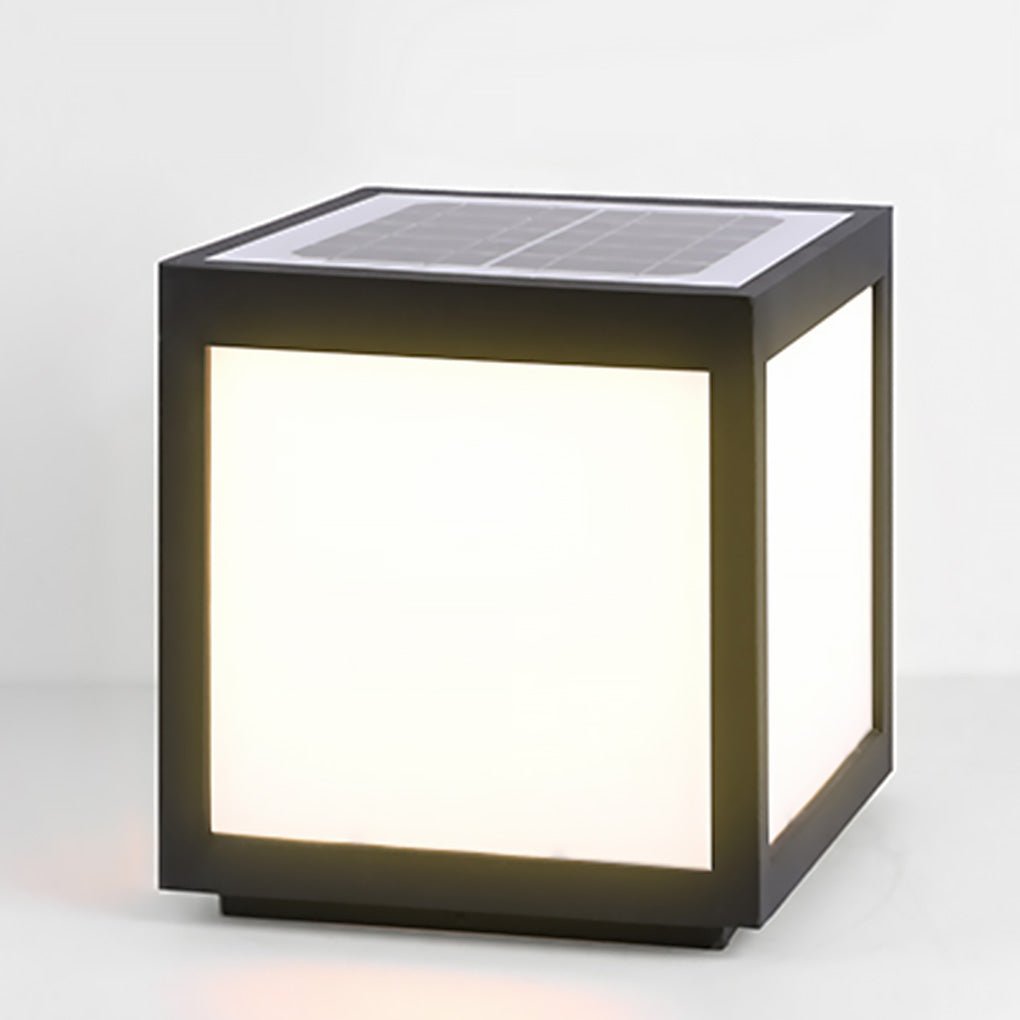 Farola LED solar negra para exteriores