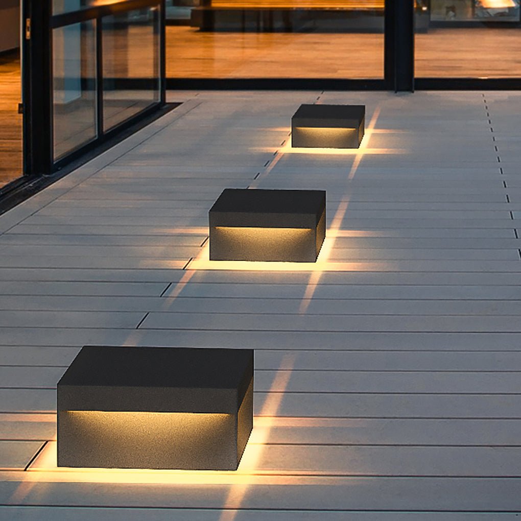 Farol de poste de acero inoxidable con luces solares para exteriores