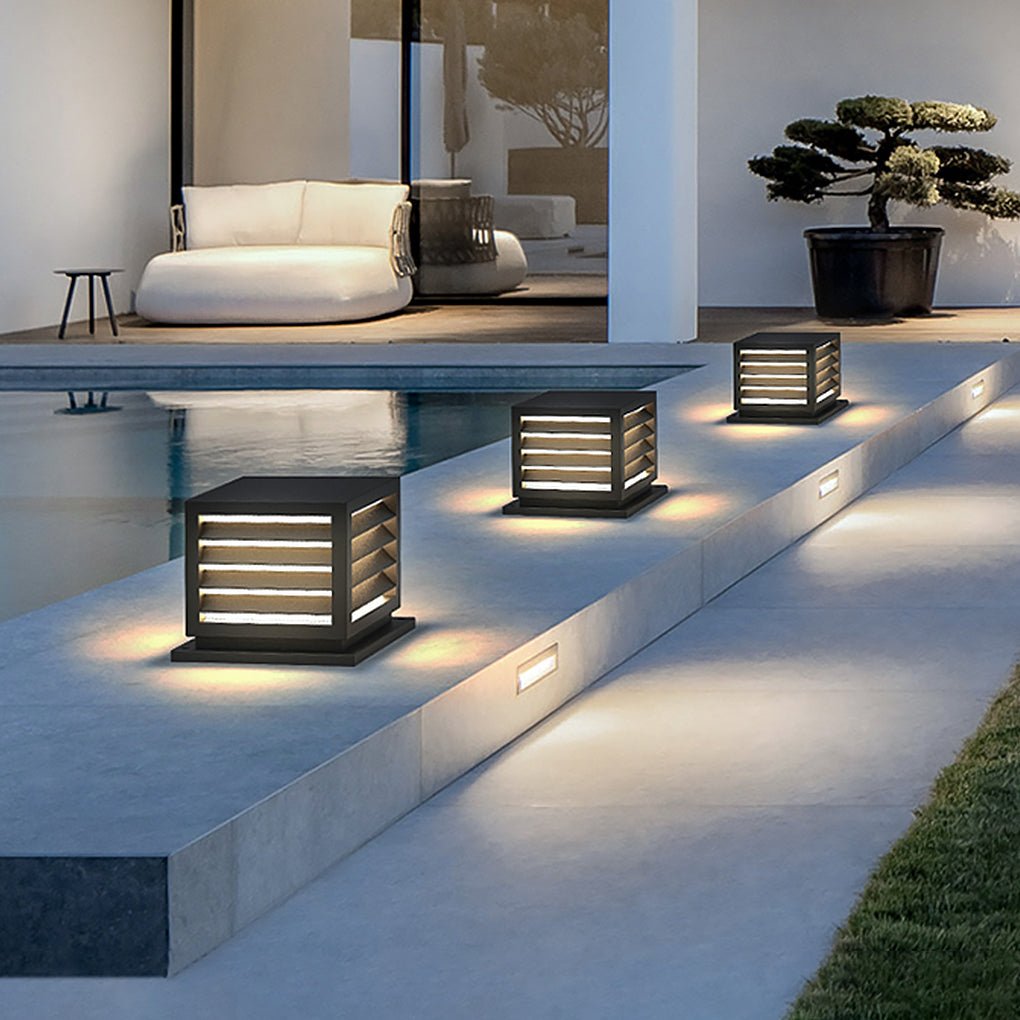 Farola de jardín exterior con LED solar