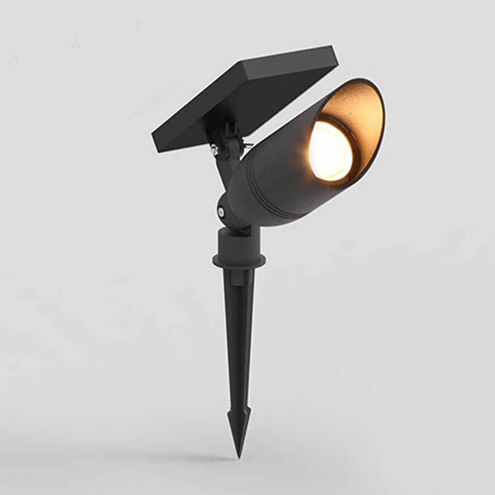 Foco LED solar para jardín, color negro