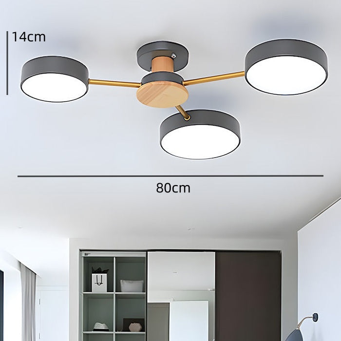 Multi-Bulb Round LED Ceiling Light for Bedrooms - Stylish Illumination for Modern Home Décor