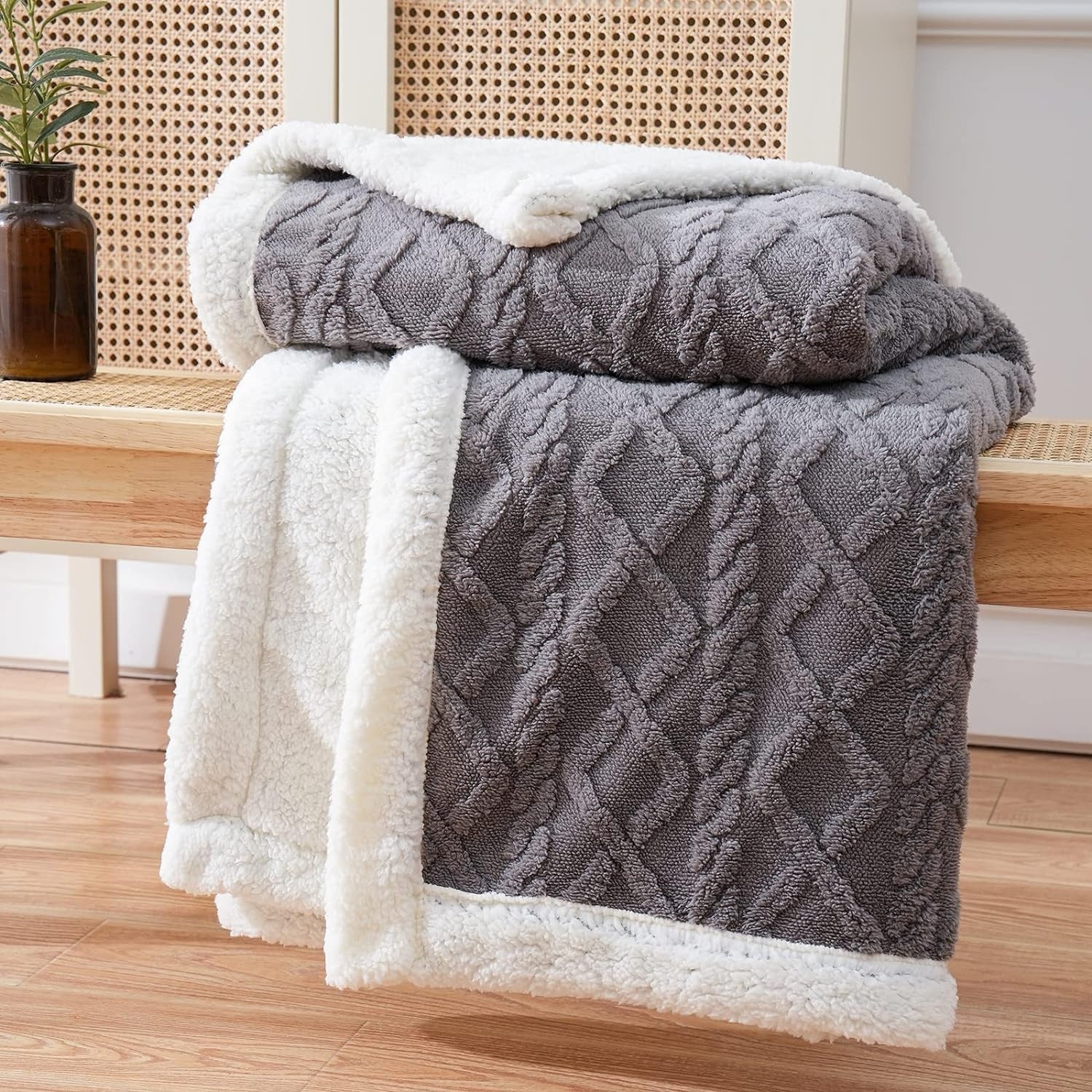 Manta reversible suave de forro polar
