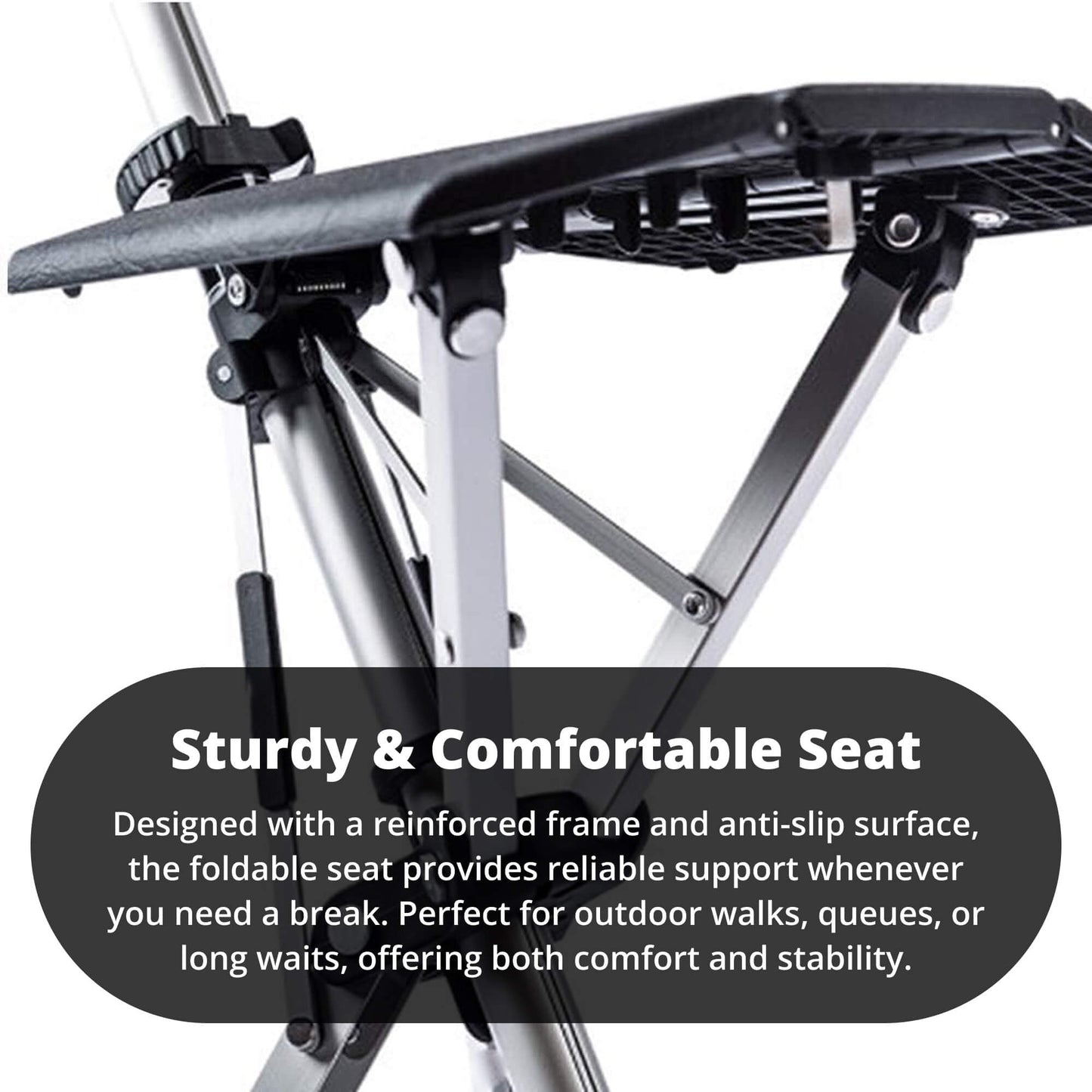 Canne de marche pliante en aluminium avec siège