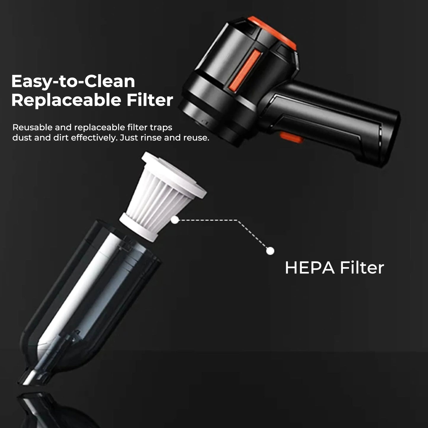 Handheld Car Vacuum Cleaner Cordless Powerful